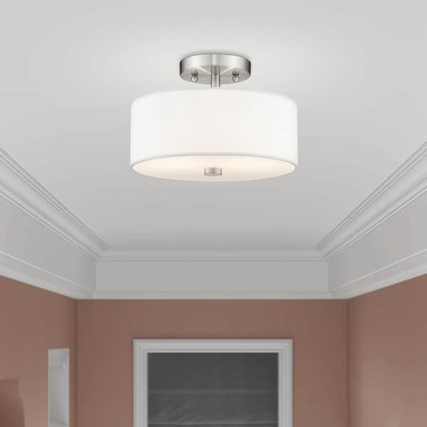 Mercury 2 Light Brushed Nickel Flush Mount
