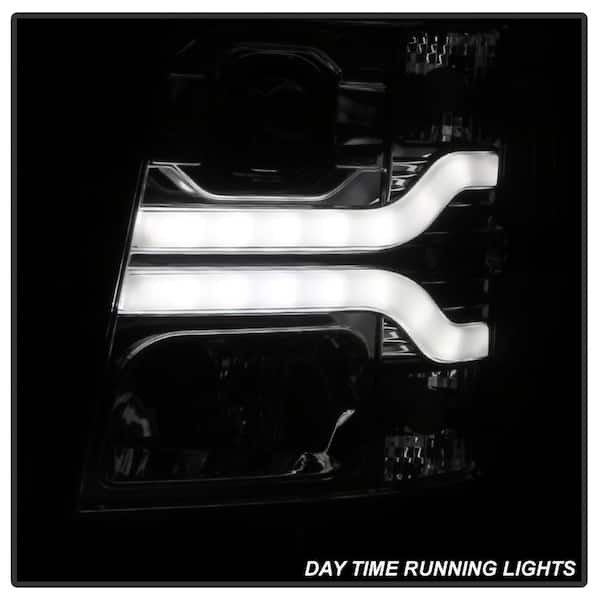 Chevy Silverado 1500 07-13 / 2500HD/3500HD 07-14 Version 3 Projector Headlights - LED DRL - Smoke