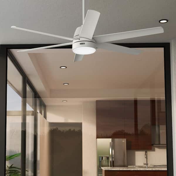 Skysail 60 in. Outdoor Fresh White Ceiling Fan with Light Kit and Wall Control Included