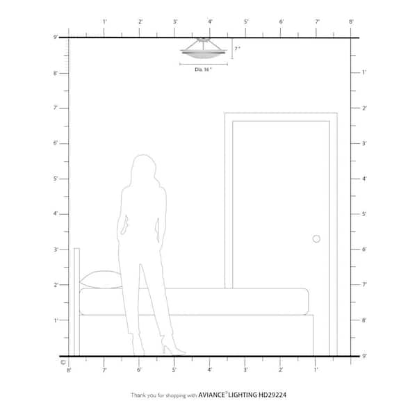 Walcott 3-Light Ceiling Black Incandescent Semi-Flush Mount