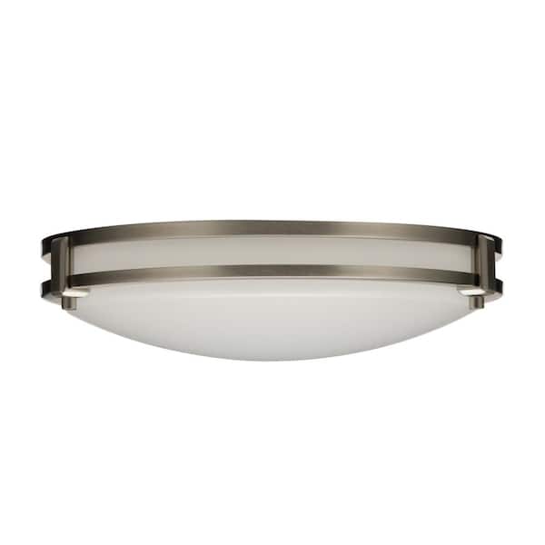 13 in. 1-Light Brushed Nickel LED Flush Mount