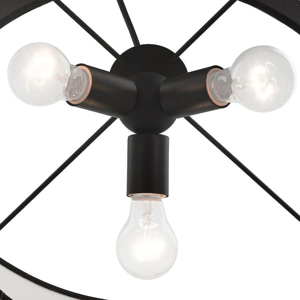 Hillcott 3 Light Black Pendant
