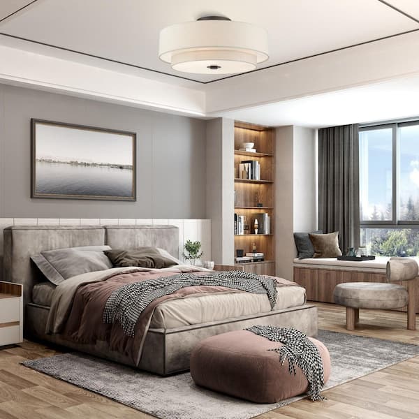 Meridian 6 Light English Bronze Semi Flush Mount