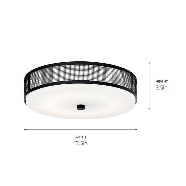 Ceiling Space 13.25 in. 1-Light Black Integrated LED Transitional Hallway Flush Mount Ceiling Light