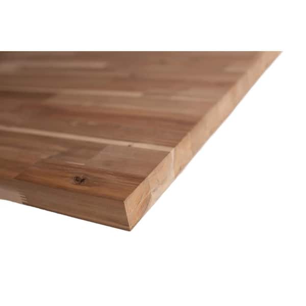 6 ft. L x 39 in. D Unfinished Acacia Solid Wood Butcher Block Island Countertop With Eased Edge