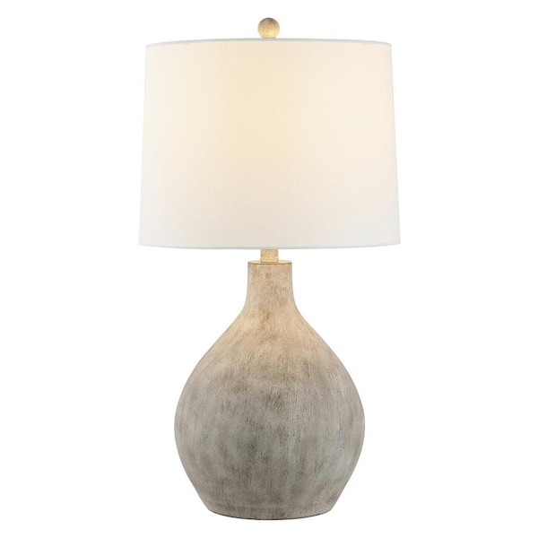 Tolen 26.25 in. Gray Table Lamp with White Shade