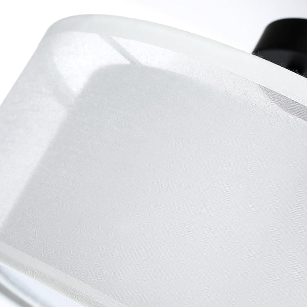 Celina 13 in. 2-Light White Double Drum Semi-Flush Mount Light With Black Hardware