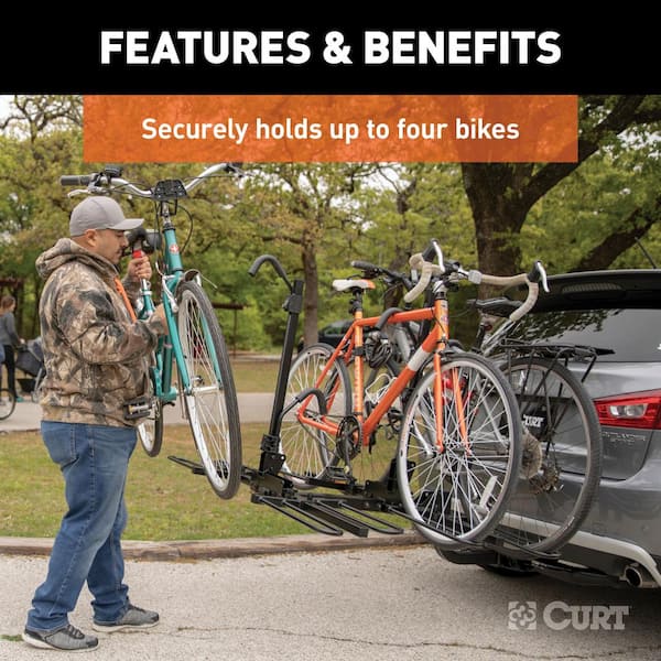 4-Bike Tray-Style Hitch-Mounted Bike Rack 2 in. Shank