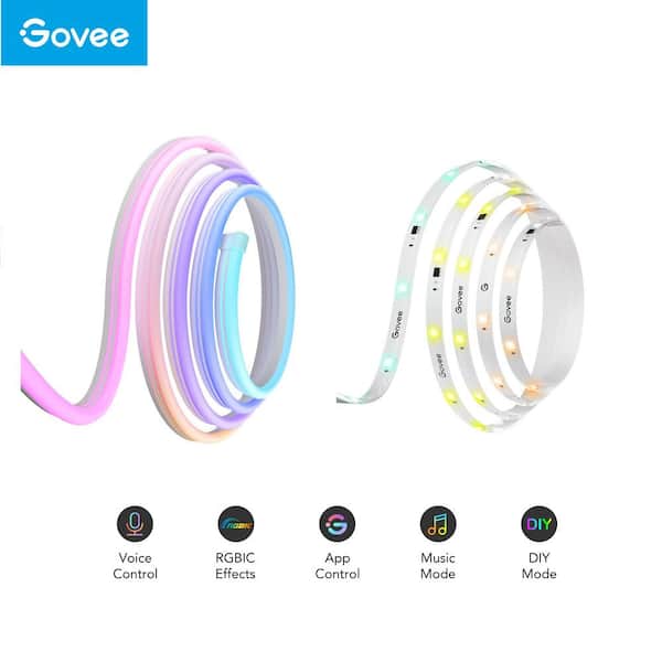 RGBIC Smart 9.8 ft. Strip Light and 6.5 ft. Neon Rope Light Kit