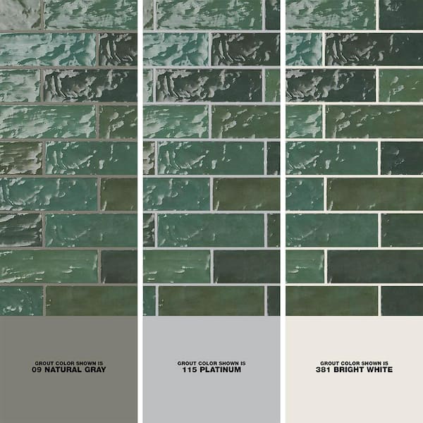 Kingston Green 3 in. x 8 in. Glazed Ceramic Wall Tile (5.38 sq. ft./case)
