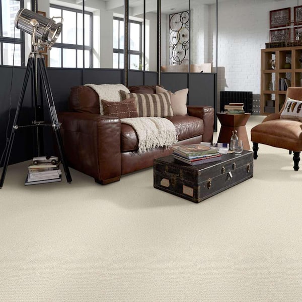 Dublin - Alabaster - Beige 39.3 oz. Nylon Loop Installed Carpet