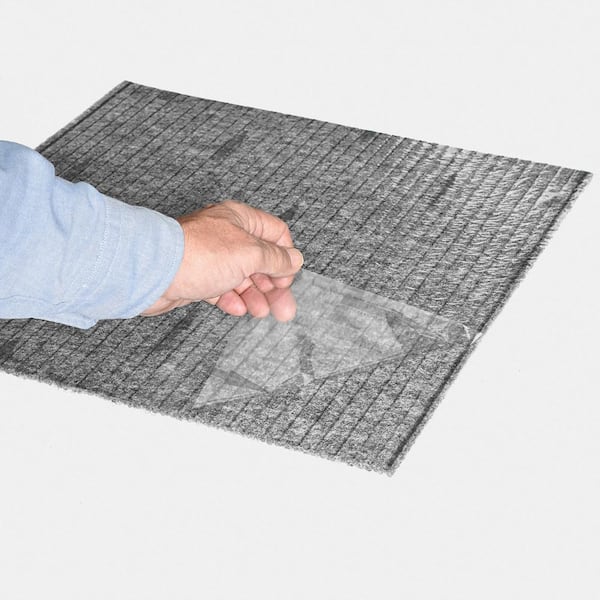 Abenake Grey Ribbed Residential 18 in. x 18 in. Peel and Stick Carpet Tile (10-Tiles/Box) (22.5 sq. ft.)