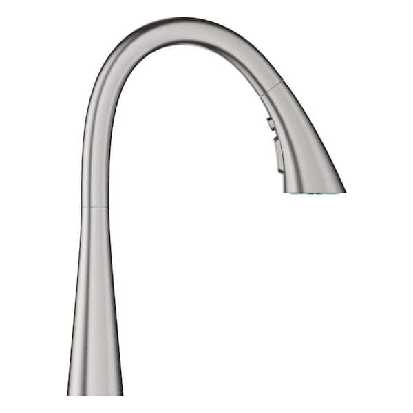 Zedra Single-Handle Pull-Out Sprayer Kitchen Faucet with Swivel Spout in SuperSteel Infinity Finish