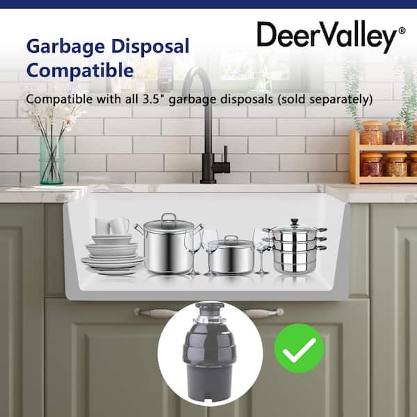 Harvest 30 in. Farmhouse Apron Front Single Bowl Kitchen Sink in White Ceramic, Grid and Strainer Included