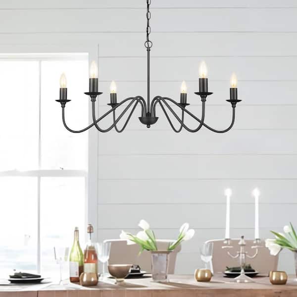 Boise 6-Light Black Candlestick Chandelier
