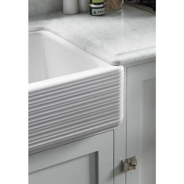 Whitehaven Undermount Farmhouse Apron Front Cast Iron 36 in. Double Bowl Smart Divide Kitchen Sink White Hayridge Design