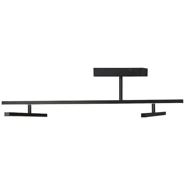 Duo 4.75 in. 1-Light Matte Black LED Semi-Flush Mount 29-Watt