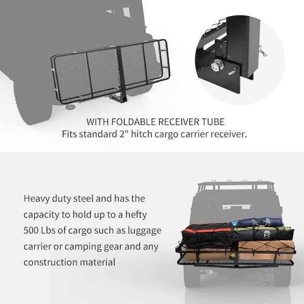 500 Pound Capacity Folding Steel Mesh Cargo Carrier Luggage Basket