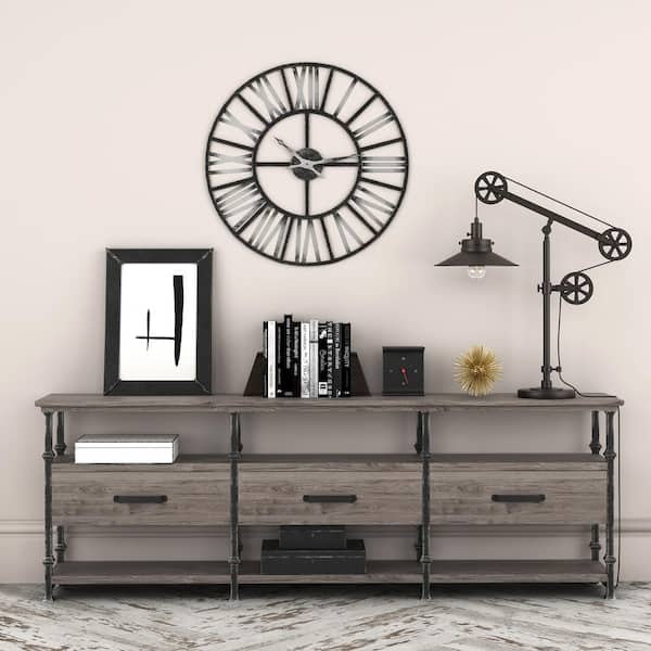 Descartes 29 in. Blackened Bronze Wide Brim Table Lamp with Pulley System