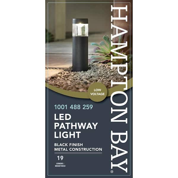 Helena 10-Watt Equivalent Low Voltage Black Integrated LED Round Outdoor Landscape Path Bollard Light