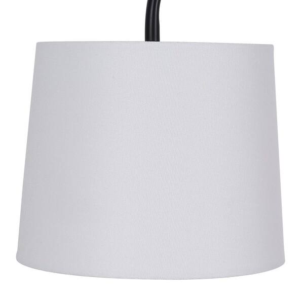 Carver 21 in. Black Downbridge Table Lamp with White Shade