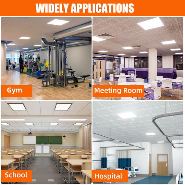 2 ft. x 2 ft. 5800 Lumens Integrated LED Panel Light, 5000K Bright White (2-Pack)