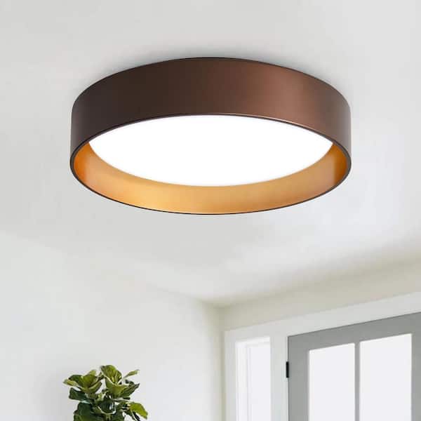 17.71 in. 1-Light Creative Design Simple Drum 25-Watt Integrated LED Flush Mount Ceiling Lighting