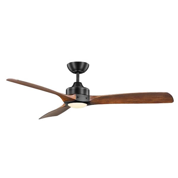 Stapleton 52 in. LED Indoor Matte Black Ceiling Fan with Remote