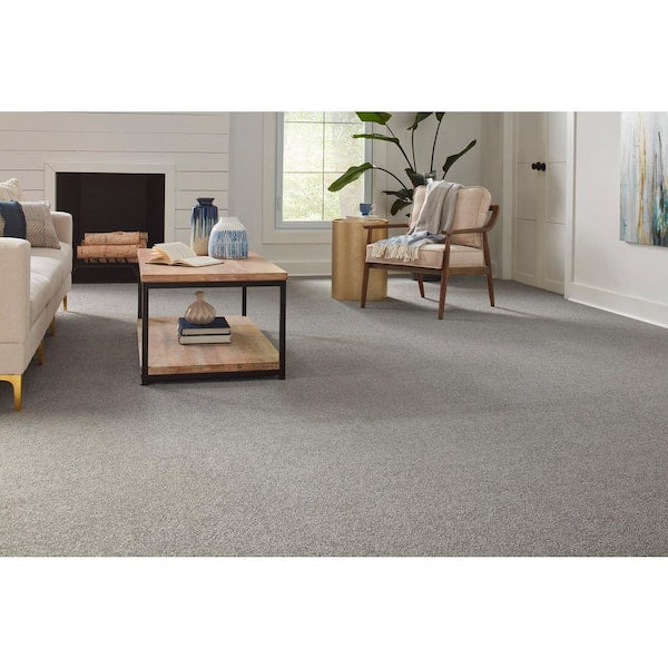 Still in Love II Merry Grey 54 oz. Blend Texture Installed Carpet