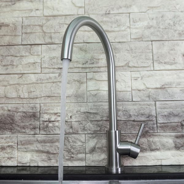 Single Hole Single-Handle Kitchen Faucet in Brushed Nickel