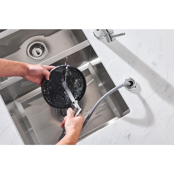 Sombra Single-Handle Standard Kitchen Faucet with Side Sprayer in Chrome