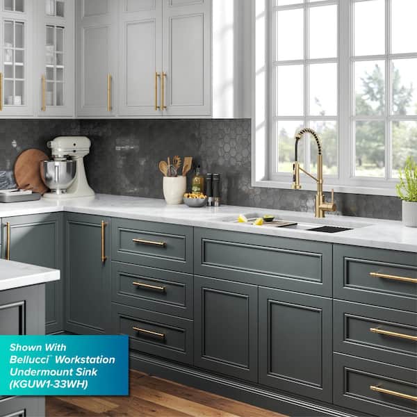 Bolden Commercial Style Pull-Down Single Handle 18-Inch Kitchen Faucet in Brushed Brass