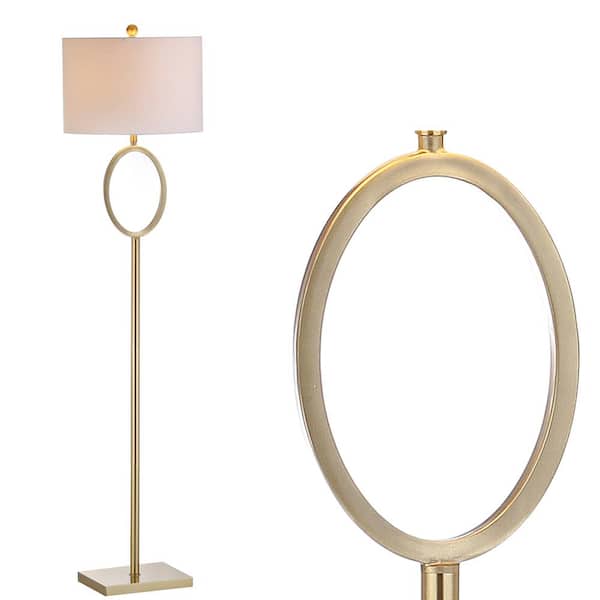 April 61 in. H Brass Metal Floor Lamp