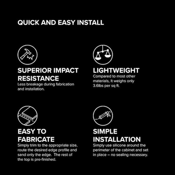 6 ft. L x 25 in. D Engineered Composite Countertop in Black Amani with Satin Finish