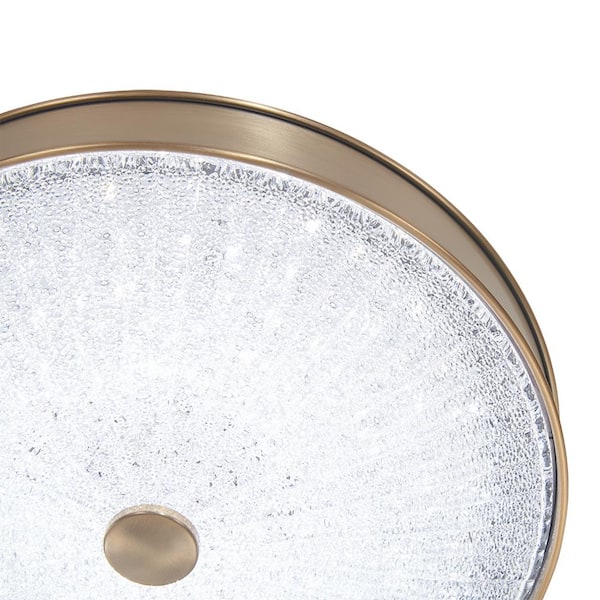 11.75 in. 1-Light Aged Brass LED Flush Mount