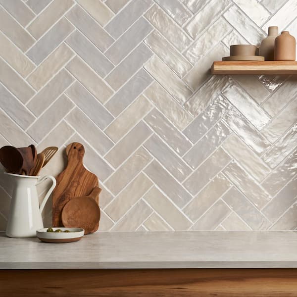 Amagansett Sand Dune Cream 2 in. x 8 in. Mixed Finish Ceramic Subway Wall Tile (5.38 sq. ft. / case)