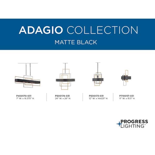 Adagio Collection 6-Light Black Pendant