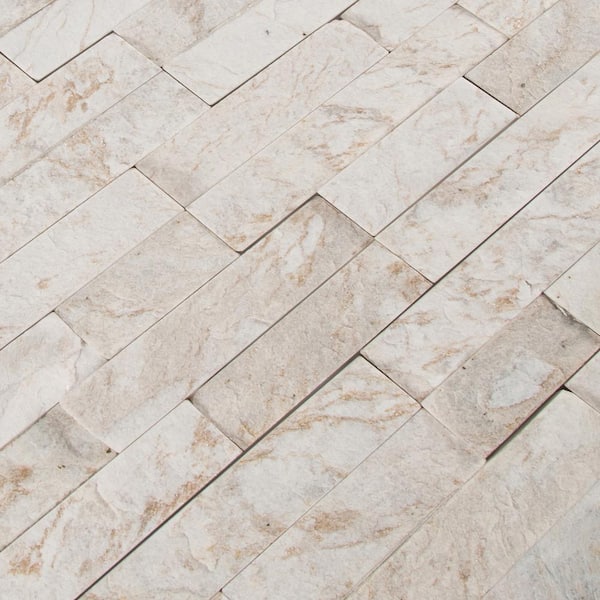 Royal White Ledger Panel 6 in. x 24 in. Misc Quartzite Wall Tile (6 sq. ft./Case)