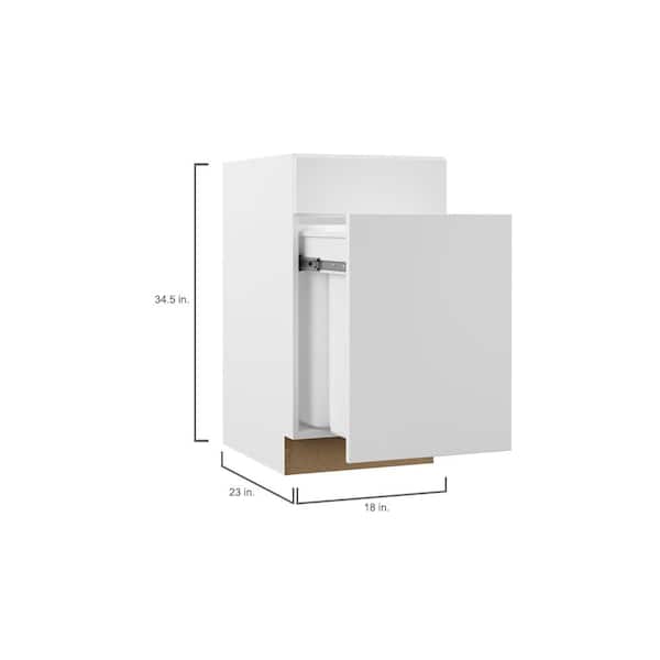 Designer Series Edgeley Assembled 18x34.5x23.75 in. Dual Pull Out Trash Can Base Kitchen Cabinet in White