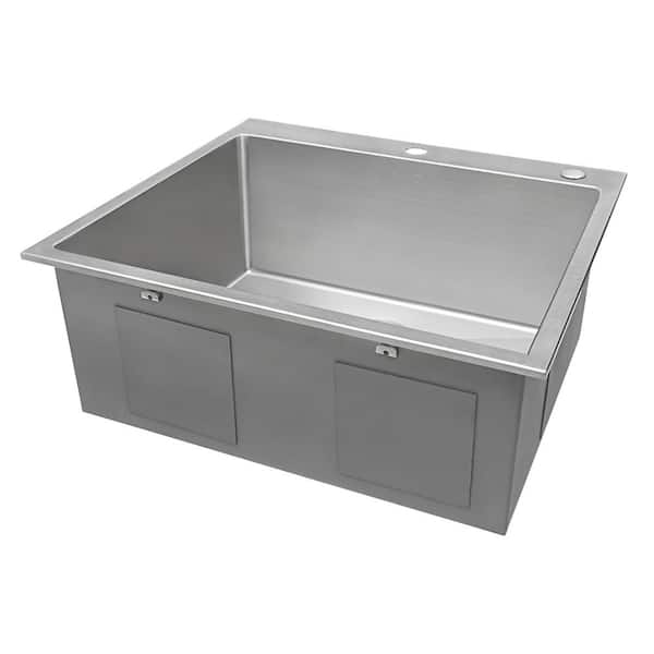 Tirana-Pro 16-Gauge Stainless Steel 21 in. x 20 in. Single Bowl Drop-In Kitchen Sink