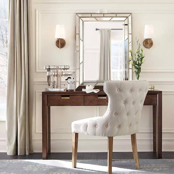 Driscoll 1-Light Modern Satin Brass Wall/Bath Sconce with Inside White Painted Etched Glass