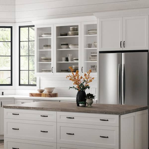 Designer Series Melvern Assembled 30x42x12 in. Wall Open Shelf Kitchen Cabinet in White