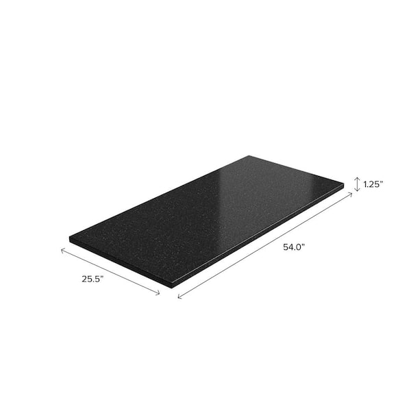 5 ft. Solid Surface Countertop in Black Galaxy Granite