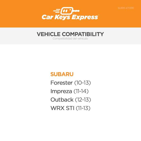 Replacement Subaru Remote - 4 Buttons (Lock, Unlock, Panic, and Trunk)