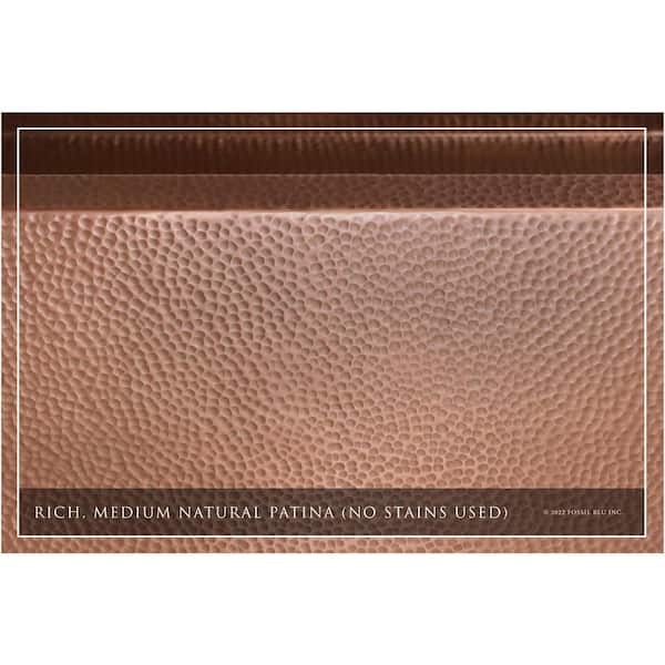 Luxury Medium Patina 12-Gauge Copper 30 in. Single Bowl Farmhouse Apron Kitchen Sink with Accs and Flat Front