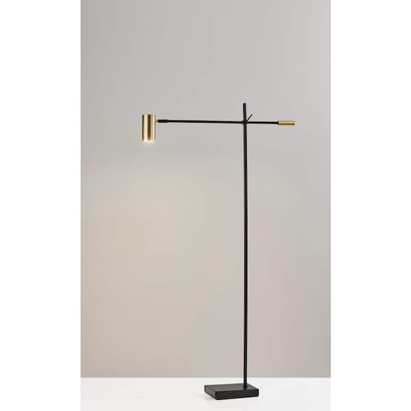 63 in. Antique Brass Collette LED Floor Lamp