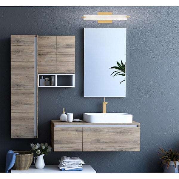 Tube 3-Light Honey Gold Wall Sconce