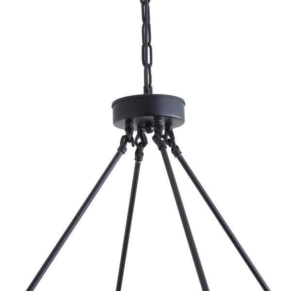 47.2 in. 36-Light Farmhouse Black 2-Tier Wagon Wheel Candle Chandelier Round Industrial Pendant Lighting