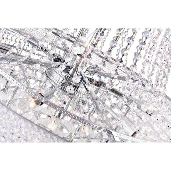 Empire 19 Light Down Chandelier With Chrome Finish