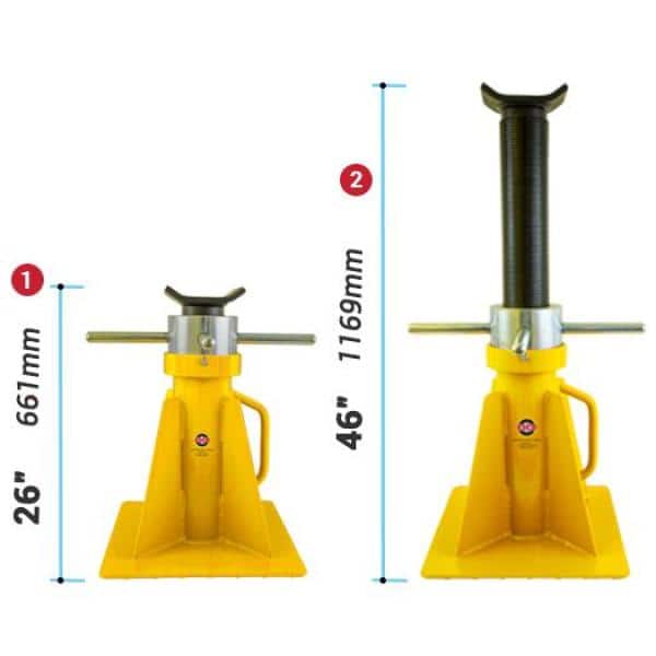 20-Ton Heavy-Duty Screw Style Jack Stand (Tall)